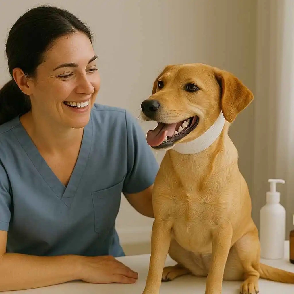 alt="Perro feliz recuperado de la sarna tras tratamiento veterinario – www.mundodog.es"